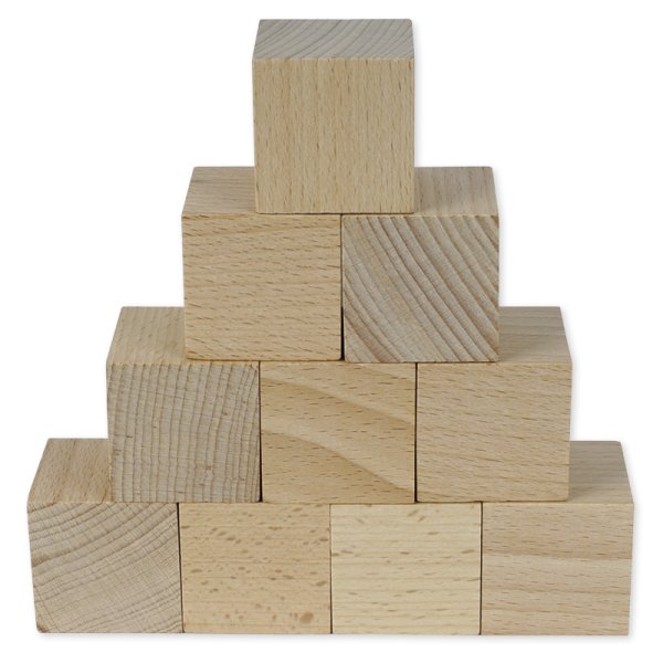 Blank Wooden Cubes 40 mm, 10 pieces in a bag