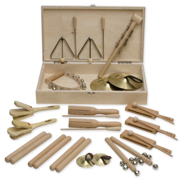 Percussion Set, 18 pcs. in wooden box