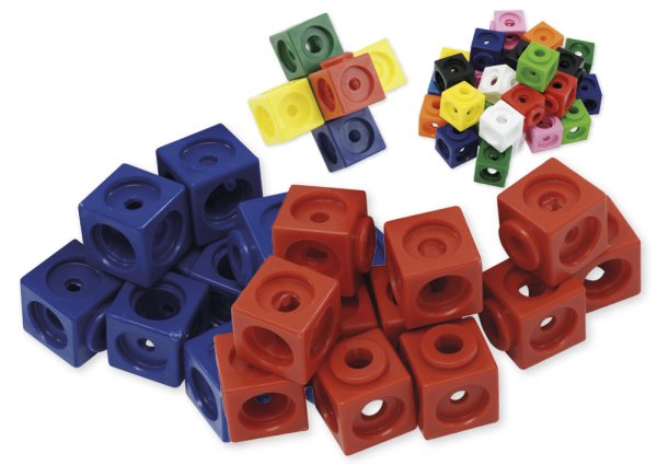 Set of Connecting Cubes, 1.7 cm, 100 pcs. in a bag, in two colours