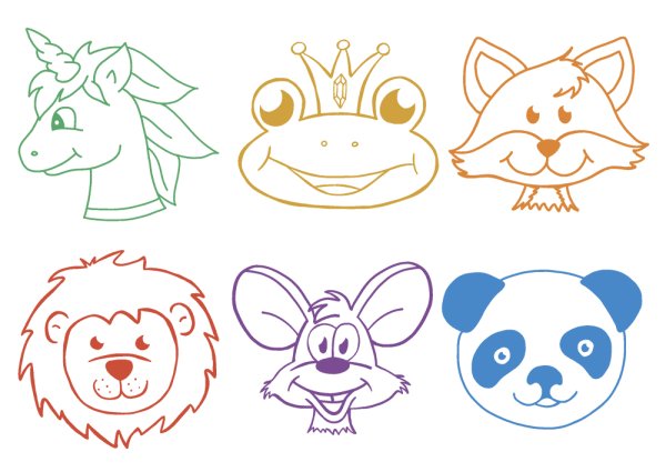 Teacher's Stamps wooden "Animals", 6 pcs.
