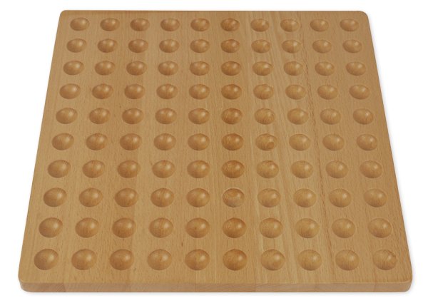 Hundred board, made of wood, 29.5 x 29.5 cm