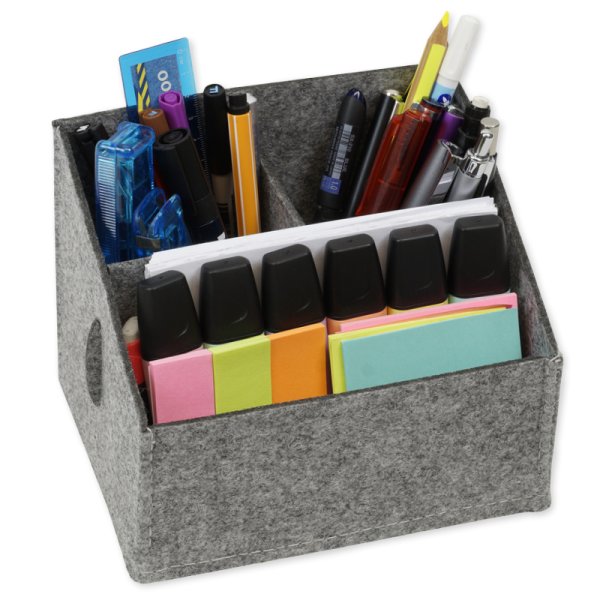 Desk Organiser "Filzi II" made of felt, grey