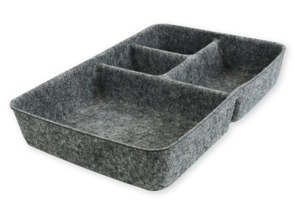 Desk Organiser "Filzi" made fom felt, grey