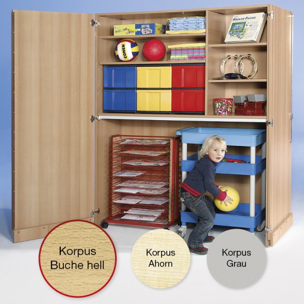 Garage Tall Cabinet XXL, extra deep, drying trolley A2, shelved trolley