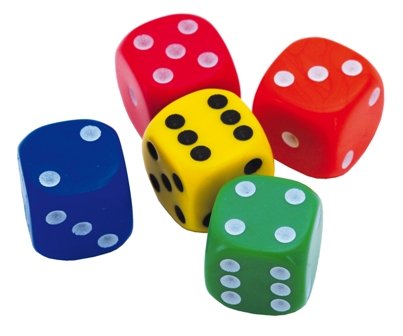 Playing Dice 5 pcs., 16 mm