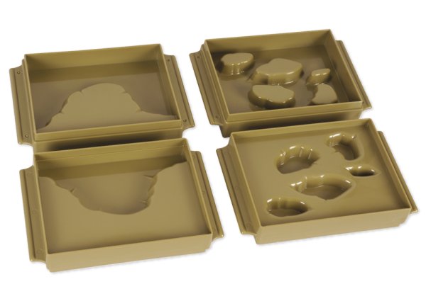 TimeTEX Land and Water Form Trays, set of 10 "Montessori Premium"