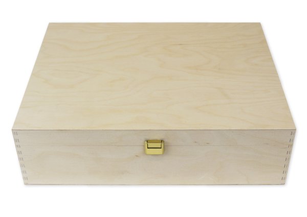 Box with Foldover Lid, wood, A4-Plus, natural