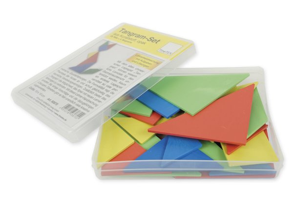 Plastic Tangram opaque, 28 pcs. = 4 tangram in a box