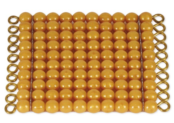 TimeTEX One Golden Bead Square of 100 "Montessori Premium"