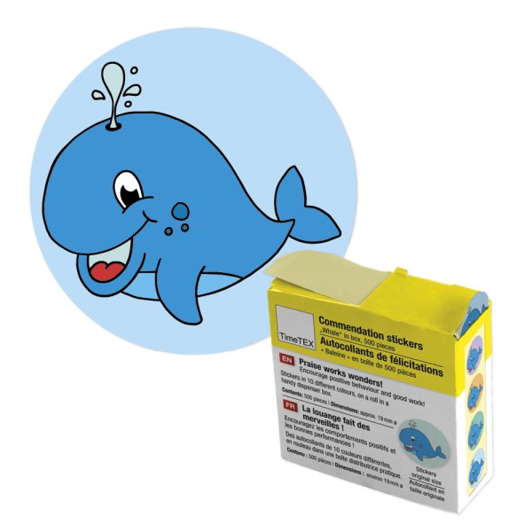 Motivational Stickers "Whale" in a dispenser box, 500 pcs.