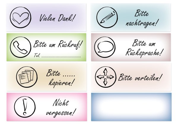 Sticky Note Pads "Staff notes", 73x26 mm, 8 pads