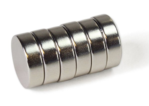 Set of Neodymium Magnets, 10 mm ø, 6 pcs.