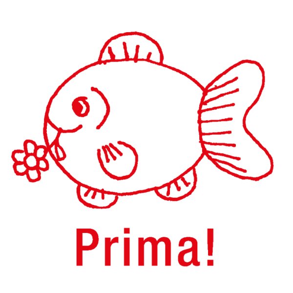"Perpetuum" Silkscreen Stamp Fish "Prima!" ("Great!")
