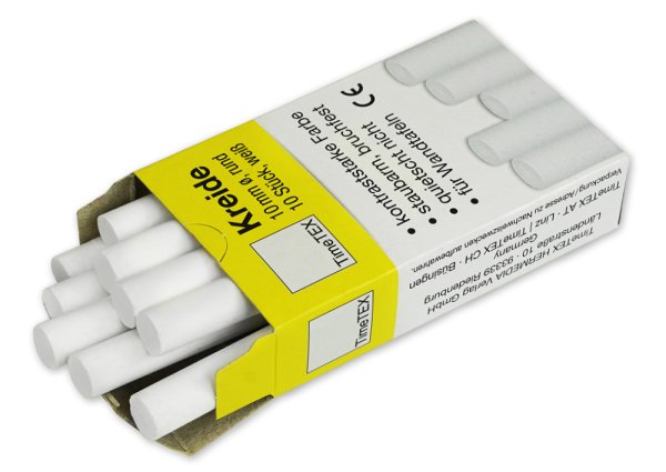 Chalk 10 mm ø, white, 10 pcs.