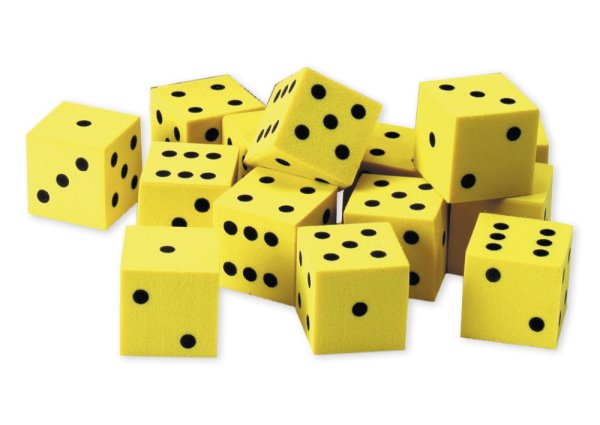 Silent Game Dice Set 10 pcs., 17 mm, with dots