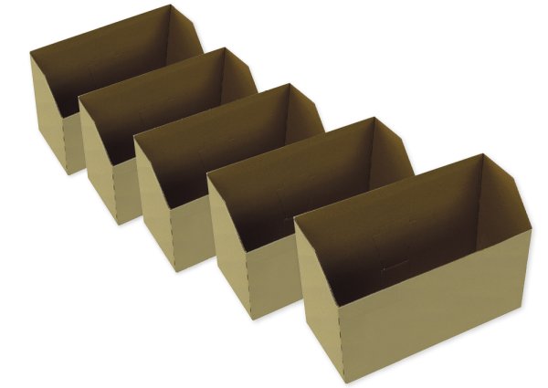 Set Natura Index Card Boxes A5 made of cardboard, angled opening, lies flat, 5 pcs.