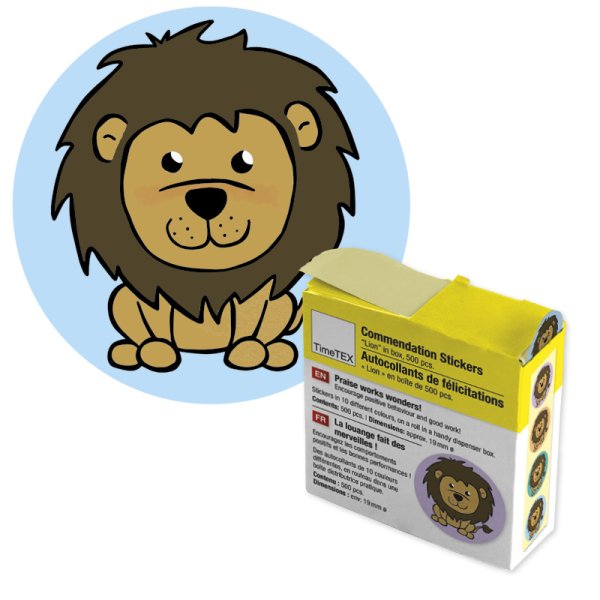 Motivational Stickers "Lion" in a dispenser box, 500 pcs.