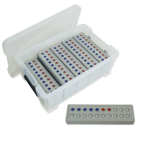 ABACO Class Set for counting in the 20s range, red-blue-grey, 24 pcs., in a box