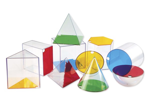 Set Geometrie-Körper transparent XXL, 10-tlg.
