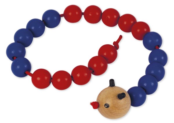 Arithmetic chain "counting caterpillar" up to 20, red/blue, steps in 5s