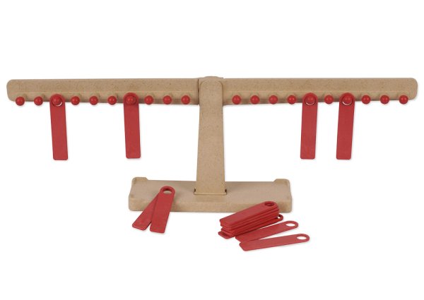 Number and arithmetic scale made from RE-Wood, 23 pcs.