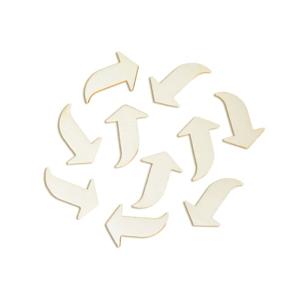 Wooden life cycle arrows, 10 pcs.