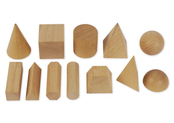 Set of wooden geometry shapes, 12 pcs. With bag