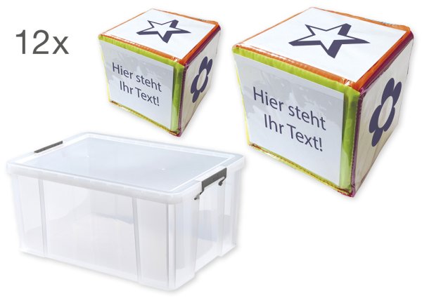 Class set of blank dice with pockets 15 cm, 12 pcs. In box