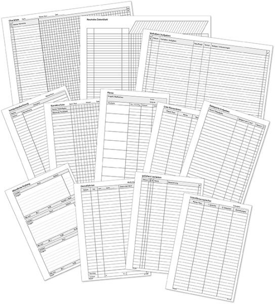 TimeTEX Download Forms for Ring Binder Planner A5