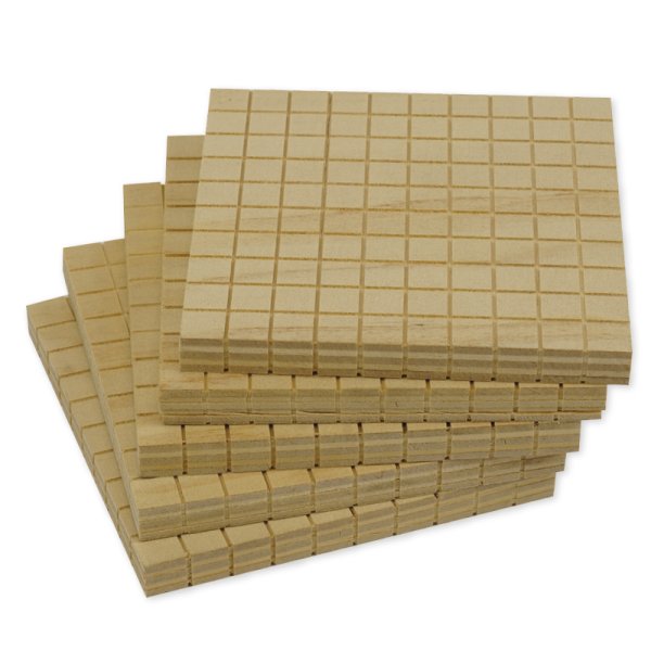Dienes Decimal Hundreds Square, wooden, 5 pcs.