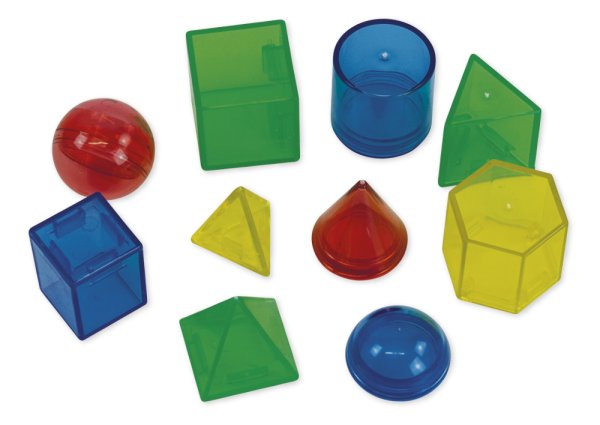 Set of Mini Transparent Geometric Shapes, 40 pcs.