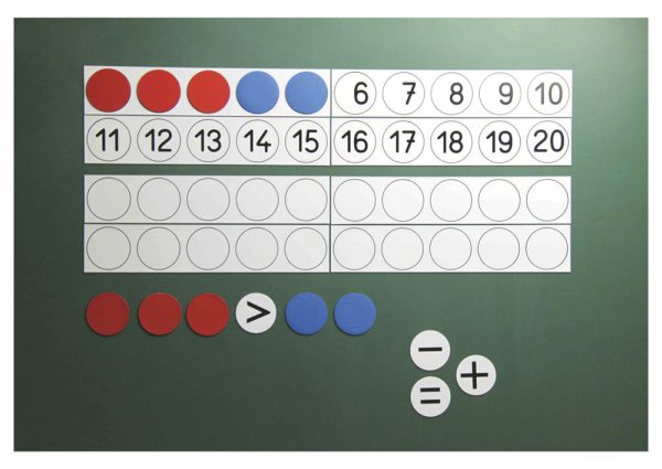 Demo Calculation Bars/Counters Set up to 20, magnetic, 40 pcs.