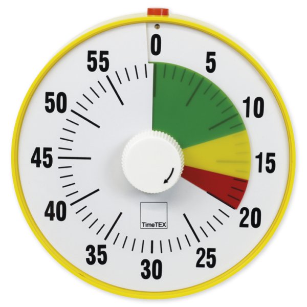 TimeTEX timer "silent" L, 19 cm diameter with traffic light clock face + pause button