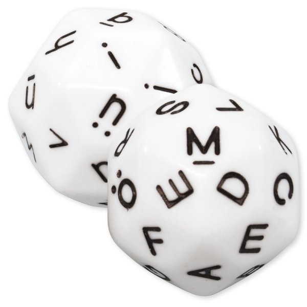 Set of Letter Dice 2 pcs., 32 mm ø