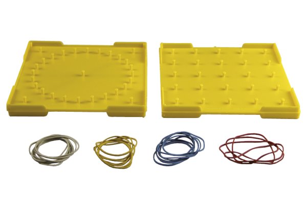 Geometry Board double-sided (5x5 Pins), 15x15 cm, yellow