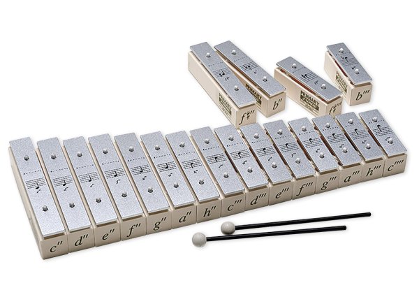 SONOR Klingende Stäbe, Sopran c2-c4 + fis2, b2, fis3, b3, mit Notenlinien, KSP30 M1 DE Primary Serie