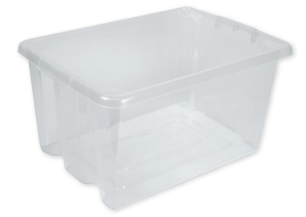 Plastic Box transparent, without lid, 14 litres