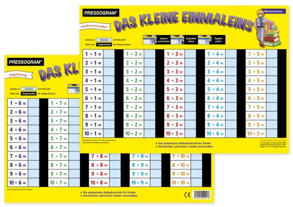 TimeTEX Magic Board "Mathematics" Small Multiplication Tables (up to 10 x 10)