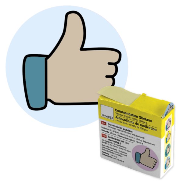 Motivational Stickers "Modern Thumb" in a dispenser box, 500 pcs.