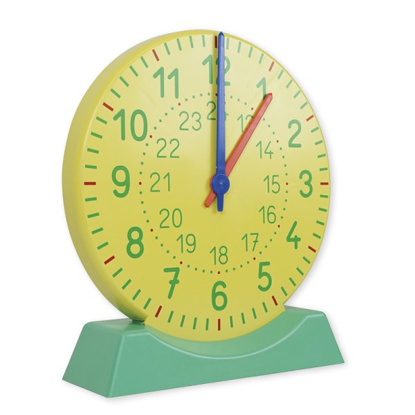 Demonstration Learning Clock with Base, 1-24, 27 cm ø