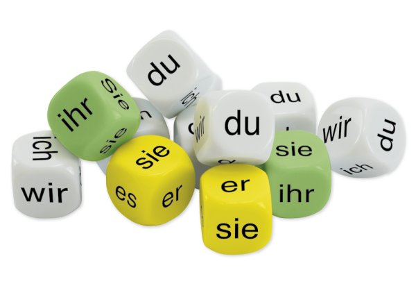 Dice Set (German) "ich - wir - du" 12 pcs., 20 mm in box