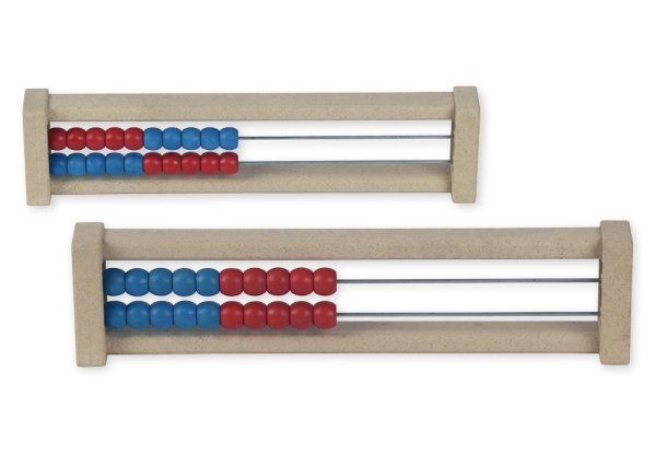 Abacus for the numbers 1-20, red/blue, upright stand