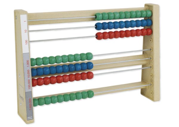 Montessori Abacus made from RE-Wood, 7 rows, 7 digits "Montessori Premium"