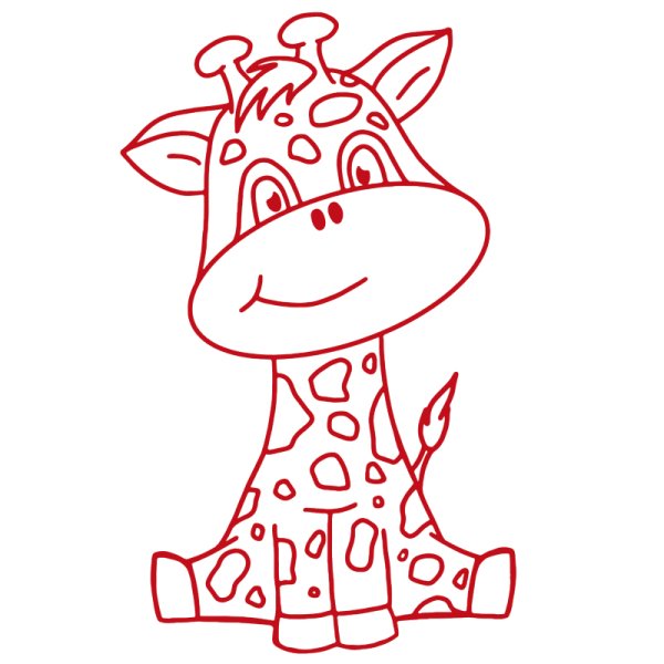Silkscreen Stamp "Perpetuum" round "Giraffe"