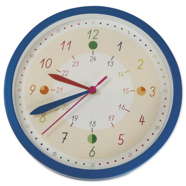 Wall Learning Clock, 1-24 analogue, 30 cm ø, quartz movement