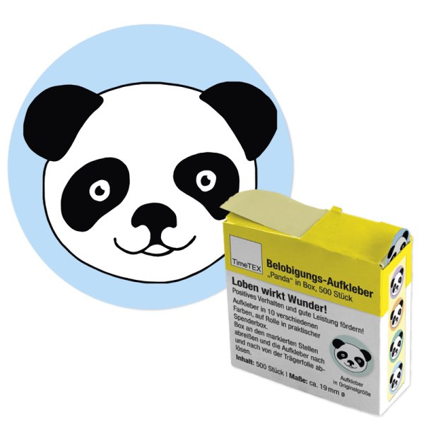 Motivational Stickers "Panda" in a dispenser box, 500 pcs.