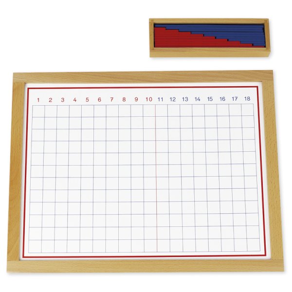 TimeTEX Addition Strip Board, in Wooden Frame "Montessori Premium"