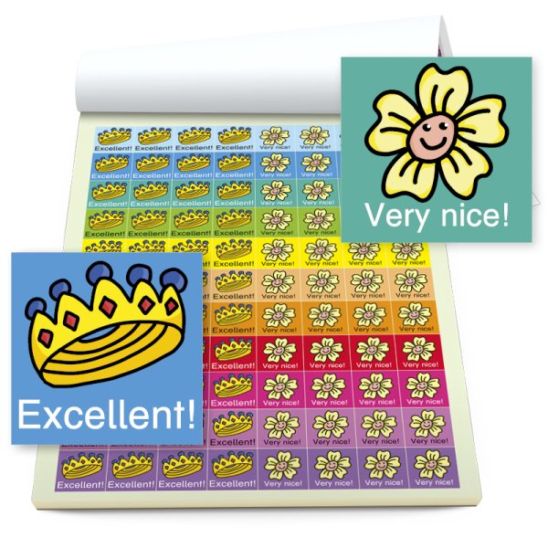 Block of Commendation Stickers XXL English, 1,076 pcs.