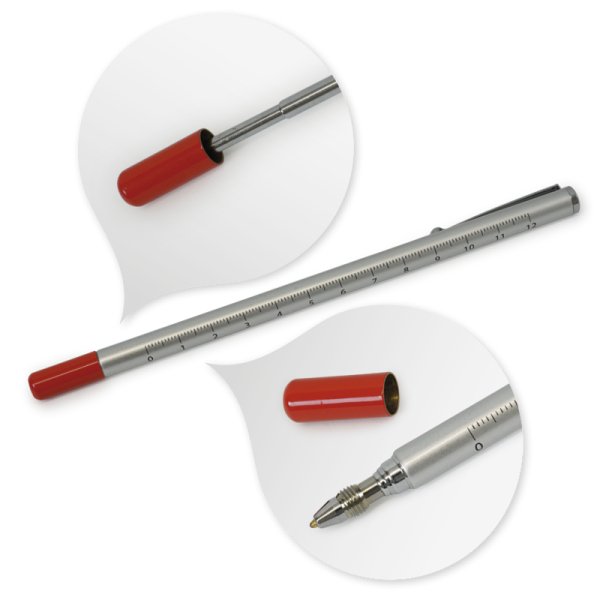 Telescopic Correction Pen with clip + 2 replacement cores, red ink