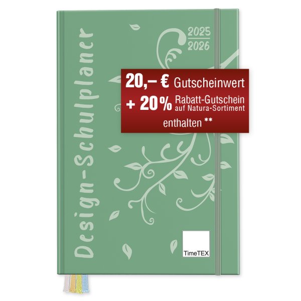 TimeTEX Design School Planner A4-Plus 2025/2026, mint